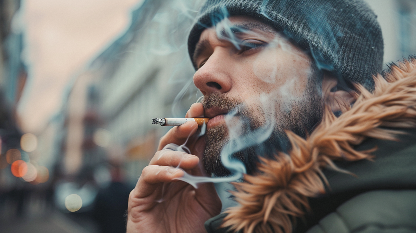 an image of man smoking a cigarette