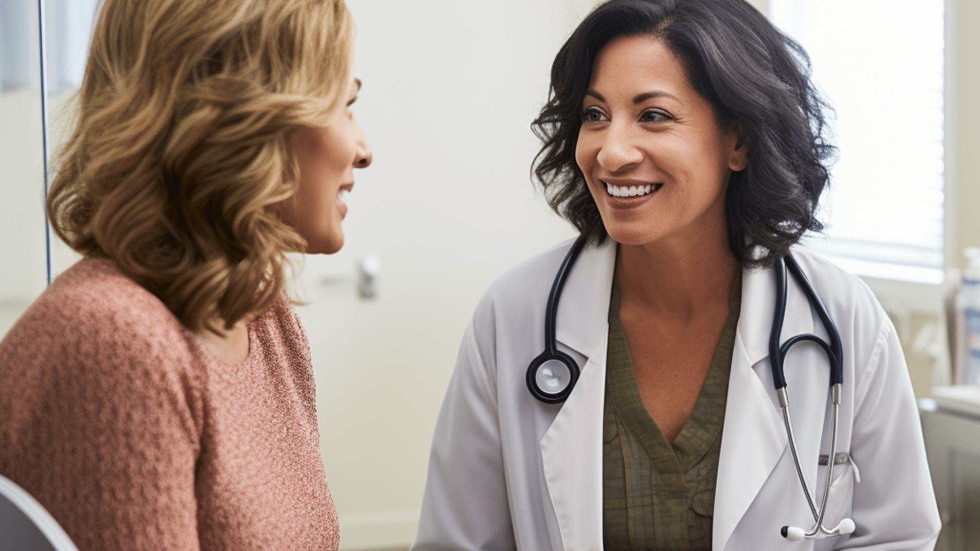 a doctor happily talking with a patient