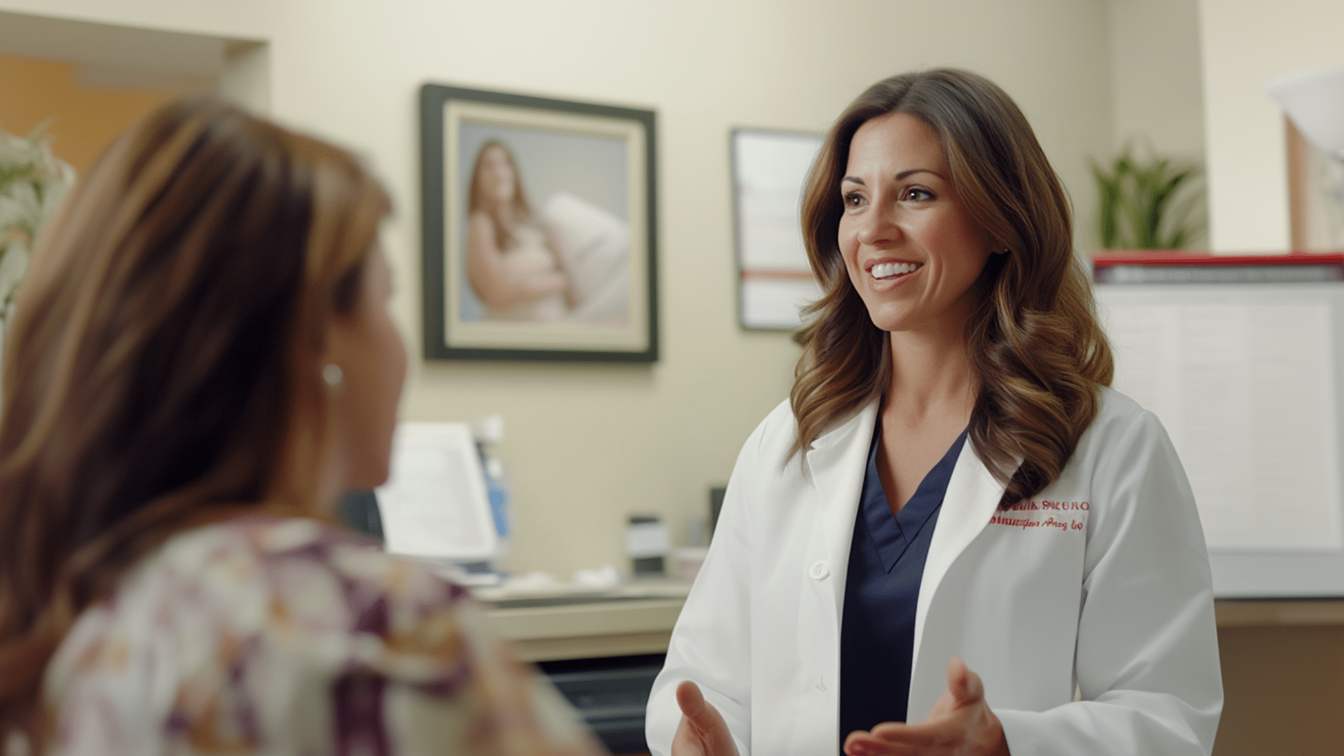 A weight loss doctor talking with her patient.