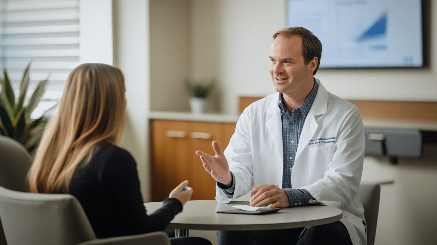 A weight loss doctor discussing about personalized health goals with her patient.