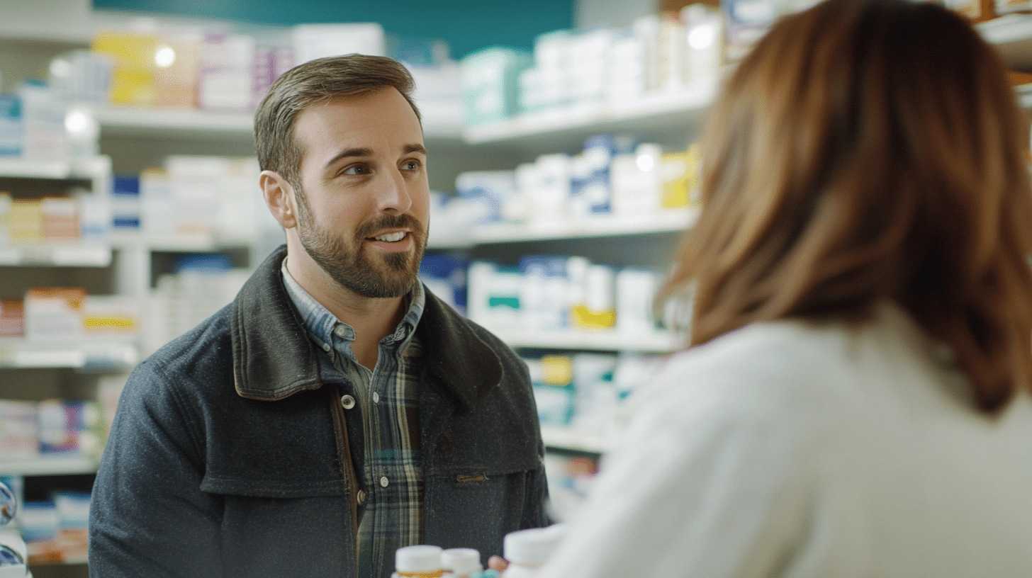 Man buying medicine for his weightloss journey