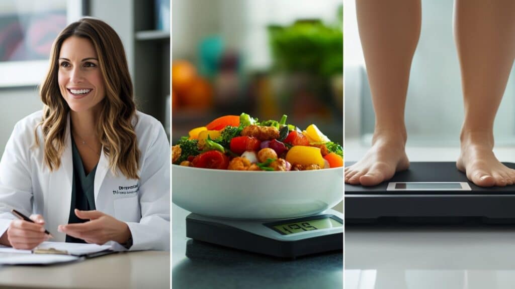 A weight loss doctor engaged in a conversation with her patient.