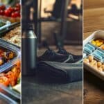 A combination of images that shows the things needed for weight loss.